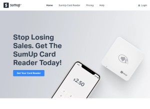 How sumup.com looks like on a tablet such as an iPad.