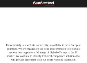 How sun-sentinel.com looks like on a tablet such as an iPad.
