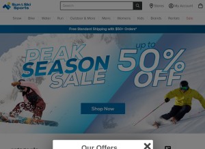 How sunandski.com looks like on a tablet such as an iPad.