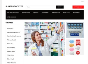 How sunbedbooster.com looks like on a tablet such as an iPad.