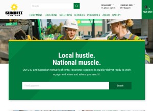 How sunbeltrentals.com looks like on a tablet such as an iPad.