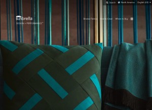 How sunbrella.com looks like on a tablet such as an iPad.