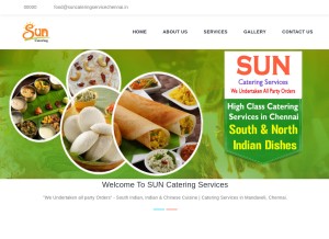 How suncateringserviceschennai.in looks like on a tablet such as an iPad.
