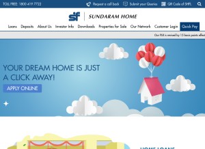 How sundaramhome.in looks like on a tablet such as an iPad.