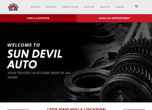 How sundevilauto.com looks like on a tablet such as an iPad.