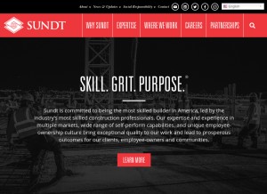 How sundt.com looks like on a tablet such as an iPad.