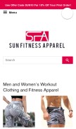 How sunfitnessapparel.com looks like on a mobile device such as an iPhone.