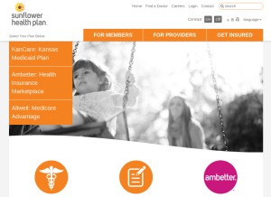 How sunflowerhealthplan.com looks like on a tablet such as an iPad.