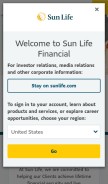 How sunlife.com looks like on a mobile device such as an iPhone.