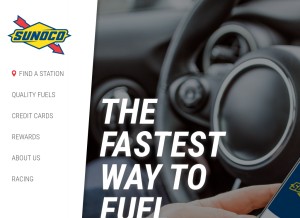 How sunoco.com looks like on a tablet such as an iPad.