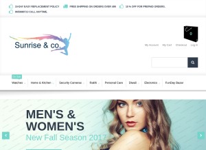 How sunriseco.in looks like on a tablet such as an iPad.