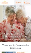 How sunriseseniorliving.com looks like on a mobile device such as an iPhone.