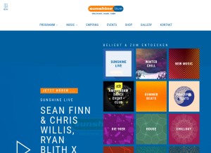 How sunshine-live.de looks like on a tablet such as an iPad.