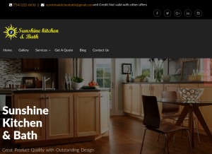 How sunshinekitchenbath.com looks like on a tablet such as an iPad.