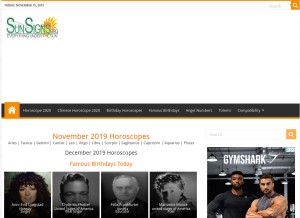 How sunsigns.org looks like on a tablet such as an iPad.
