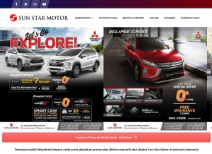 How sunstarmotor.id looks like on a tablet such as an iPad.