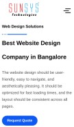 How sunsys.in looks like on a mobile device such as an iPhone.