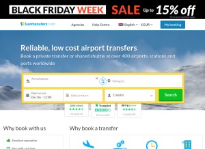 How suntransfers.com looks like on a tablet such as an iPad.