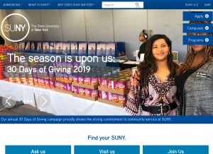 How suny.edu looks like on a tablet such as an iPad.