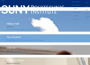 How sunyit.edu looks like on a tablet such as an iPad.
