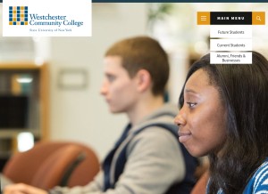 How sunywcc.edu looks like on a tablet such as an iPad.