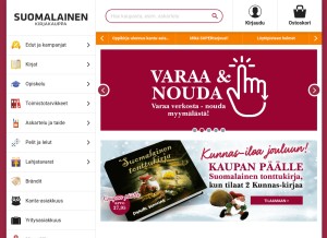 How suomalainen.com looks like on a tablet such as an iPad.