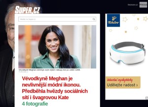 How super.cz looks like on a tablet such as an iPad.