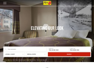 How super8.com looks like on a tablet such as an iPad.