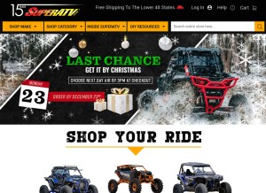 How superatv.com looks like on a tablet such as an iPad.