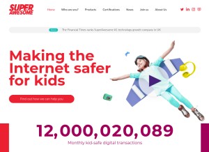 How superawesome.tv looks like on a tablet such as an iPad.