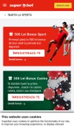 How superbet.ro looks like on a mobile device such as an iPhone.