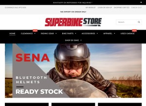 How superbikestore.in looks like on a tablet such as an iPad.