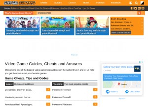 How supercheats.com looks like on a tablet such as an iPad.