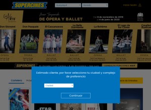 How supercines.com looks like on a tablet such as an iPad.