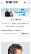 How supercuts.com looks like on a mobile device such as an iPhone.