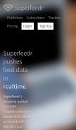 How superfeedr.com looks like on a mobile device such as an iPhone.