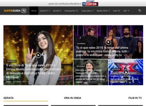 How superguidatv.it looks like on a tablet such as an iPad.