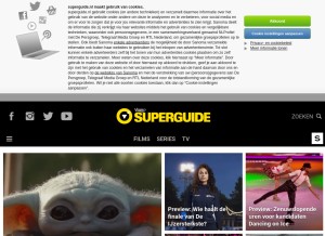 How superguide.nl looks like on a tablet such as an iPad.