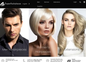 How superhairpieces.com looks like on a tablet such as an iPad.