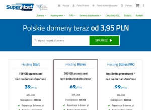 How superhost.pl looks like on a tablet such as an iPad.