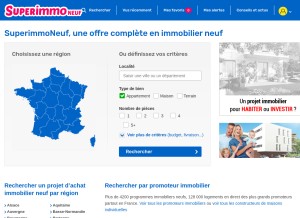 How superimmoneuf.com looks like on a tablet such as an iPad.