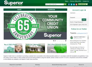 How superiorfcu.com looks like on a tablet such as an iPad.