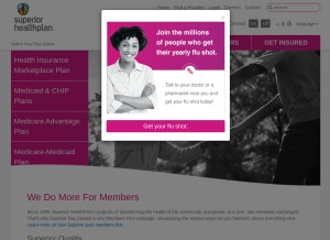 How superiorhealthplan.com looks like on a tablet such as an iPad.
