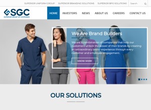 How superioruniformgroup.com looks like on a tablet such as an iPad.