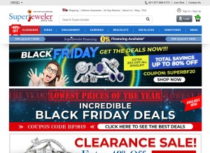 How superjeweler.com looks like on a tablet such as an iPad.