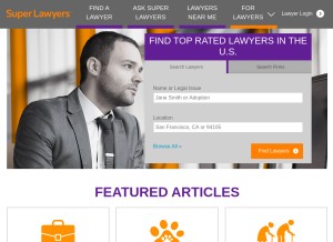 How superlawyers.com looks like on a tablet such as an iPad.