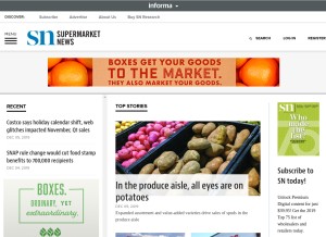 How supermarketnews.com looks like on a tablet such as an iPad.