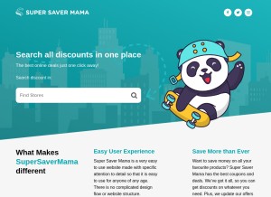 How supersavermama.com looks like on a tablet such as an iPad.