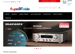 How supersonido.es looks like on a tablet such as an iPad.