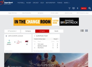 How supersport.com looks like on a tablet such as an iPad.